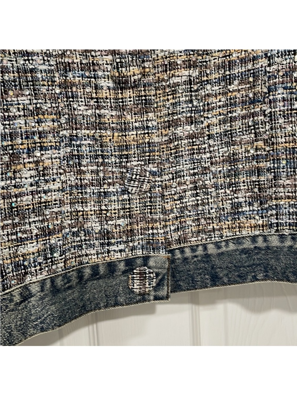 Tweed and Denim Jacket in Multicolor - Picture 10 of 10